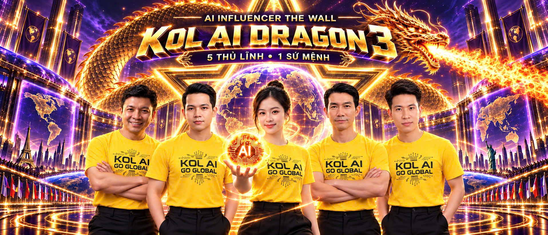 Đội ngũ năm thủ lĩnh KOL AI Dragon 3